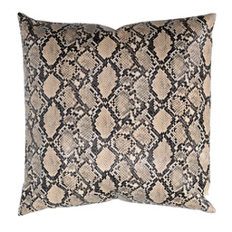 [V2510340000] Cuscino ecopelle marrone quadro cm 38x38