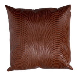 [V2510350000] Cuscino ecopelle marrone quadro cm 38x38