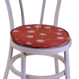 [V7915580000] Cuscino sedia tessuto life rosso mattone tondo cmø40h4