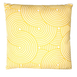 [V2509820000] Cuscino tessuto cerchi giallo quadro cm 45x45h10
