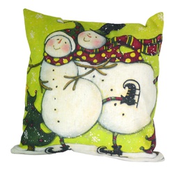 [V6321180000] Cuscino tessuto pupazzo di neve cm43x43