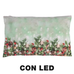 [V6162930000] Cuscino tessuto rami led azzurro cm30x50