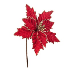 [19627884] Decorazione Natale poinsettia rosso h 20