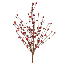 [19974732] Decorazione Ramo con Bacche Rosse 60cm