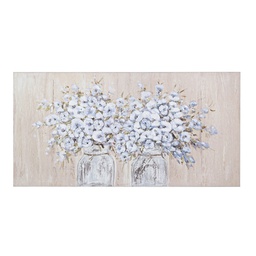 [B0240617] Dipinto olio su tela floreale Village cm 120 x 2,8 x 60