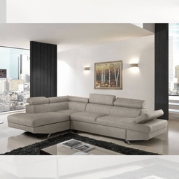 [FZ98227] Divano angolare sinistro Julie con letto estraibile grigio 297x206x79