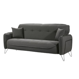 [FZ93965] Divano letto tre posti in tessuto Grigio CROWN 215x94x h98 cm