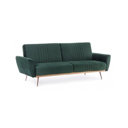 [B0735216] Divano letto tre posti in velluto Verde Scuro JOHNNY 210x83x h85 cm