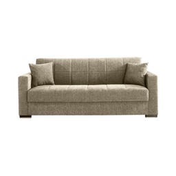 [CAP86298] Divano pronto letto beige in tessuto cm 210x80x90 h
