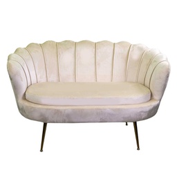[V2809150000] Divano velluto Tulipan crema cm 128x74h50