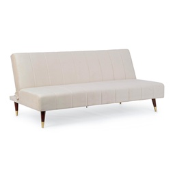 [B0735301] Divano-Letto Alma 3 posti Beige  effetto velluto 180x88x82h cm