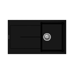 [FZ99000] Enigma D100 lavello vasca e gocciolatoio nero