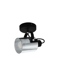 [20036100] Faretto Orientabile Nero Spot Cilindro Vetro Fumé Berregas Eglo