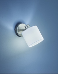 [TRIOR80331001] Faretto Spot Tommy 1xE14 Nichel E Tessuto Bianco L12 cm Trio Lighting