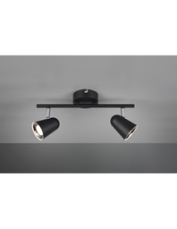 [TRIOR82122132] Faretto Toulouse Nero 2 Spot Led L34 cm Trio Lighting