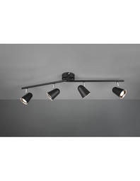 [TRIOR82124132] Faretto Toulouse Nero 4 Spot Led L78 cm Trio Lighting