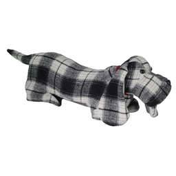 [V1870720000] Fermaporta tessuto cane quadretti nero cm 53x12h15