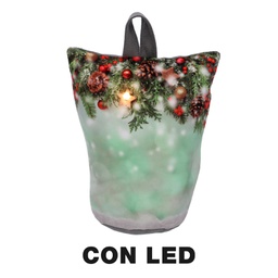 [V6162770000] Fermaporta tessuto decorazioni led azzurro cm11h19
