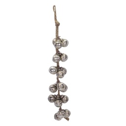 [V60766100AR] Festone vetro pallina argento filo 18 pezzi cm45