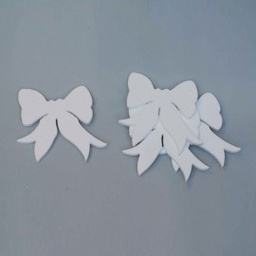 [19626424] Fiocco coccarda in polistirolo Bianco 15 cm Set 4 pezzi
