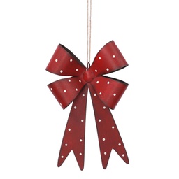 [V6173350000] Fiocco metallo rosso cm34x20,5h5,5