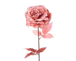 [19625911] Fiore decorativo rosa con glitter cm 10 x 22 x 60 h