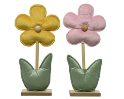 [20041910] Fiore in velluto poliestere 2 colori assortiti