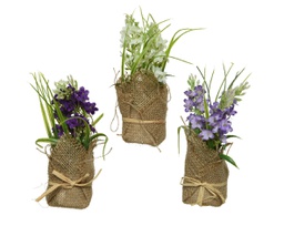 [20006581] Fiori Artificiali in poliestere assortiti con nastrino