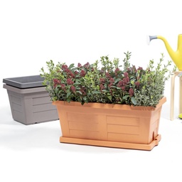[1915325] Fioriera in legno cotto da 80 cm per piante e fiori da giardino senza sottovaso (codice 31180)