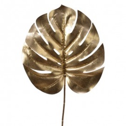 [19625739] Foglia di Monstera decorativa oro 27x8x h80 cm