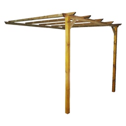 [DFL6125842] Gazebo Addossata In Legno Mt 3 X 2,8 - H. 2,5