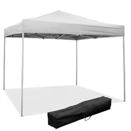 [8052789591240] Gazebo Pieghevole 3x3 Bianco in PVC Impermeabile
