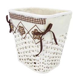 [V3624790000] Gettacarta rattan bianco singolo foderaquadretti marrone ret cm25xh25x20