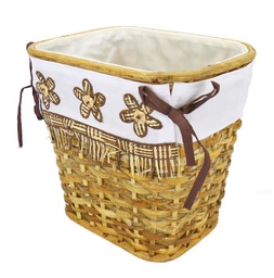 [V3624770000] Gettacarta rattan noce singolo fodera fiori marroni rettangolare cm25x20h25