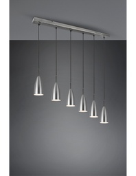 [TRIOR30696007] Grande Lampadario Lineare Isola Farin 6 Luci Nichel Trio Lighting