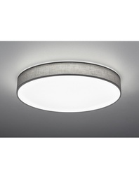 [TRIO621915511] Grande Plafoniera Led Paralume Tessuto Grigio Lugano Ø75 cm Trio Lighting