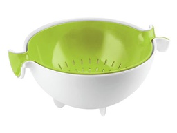 [2001083] Guzzini Spin Drain Scolatutto: il pratico colino a centrifuga in verde