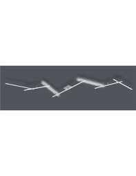 [TRIO674610707] Indira plafoniera applique anche retro-illuminata con 7 bacchette orientabili acciaio satinato l. 345cm Moderno LED