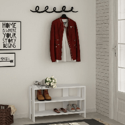 [EFFEZ99283] Ingresso scarpiera Tono bianco con appendiabiti nero EFFEZ