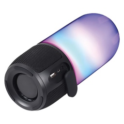 [DFL8122160] Lampada Altoparlante Da Tavolo Con Giochi Luce Led Diffusore Nero / Base Nera