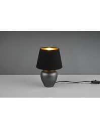 [TRIOR50601002] Lampada Da Tavolo Abby 1xE14 Ceramica E Paralume Nero Oro Trio Lighting