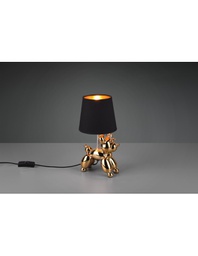 [TRIOR50241079] Lampada Da Tavolo Bello Oro Paralume Nero L33 cm Trio Lighting