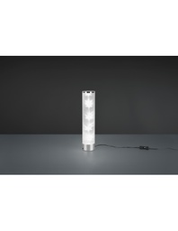[TRIOR52811001] Lampada Da Tavolo Cilindro Led Rgb Rico Cromo Stoffa Microforata Con Smart Control Trio Lighting