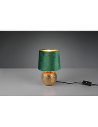 [TRIOR50821015] Lampada Tavolo Sophia Ceramica Oro Paralume Velluto Verde Ø16 cm Trio Lighting