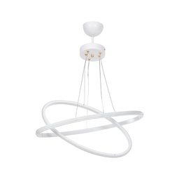 [FZ97687] Lampada a sospensione Muso due anelli bianchi Led MDL4438