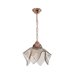 [FZ97671] Lampada a sospensione Volga MDL3782 rame e vetro fumè