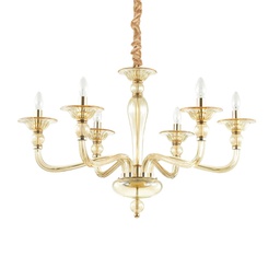 [8021696159942] Lampada a sospensione ambra D 850 x H min 800 - max 1700 mm