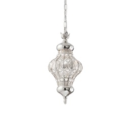 [8021696140827] Lampada a sospensione argento D 185 x H min 600 - max 1575 mm