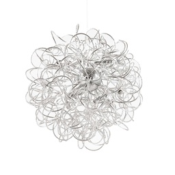 [8021696114361] Lampada a sospensione argento D 620 x H min 850 - max 2600 mm