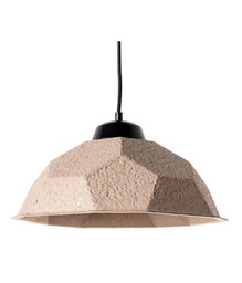 [LA/104/TO] Lampada a sospensione con paralume in cartone riciclato tortora D35xD35x160h cm